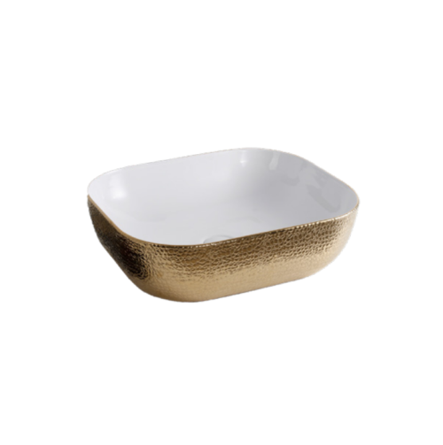 ART BASIN (500x400x140mm)- Gloss Gold & White