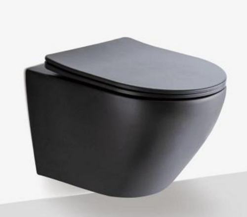 TREVISO (Wall Hung) Soft Close Seat Toilet- MATT BLACK