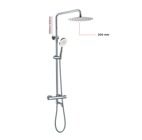 Round: VOSS (250mm) Exposed Thermostatic Shower Valve Kit